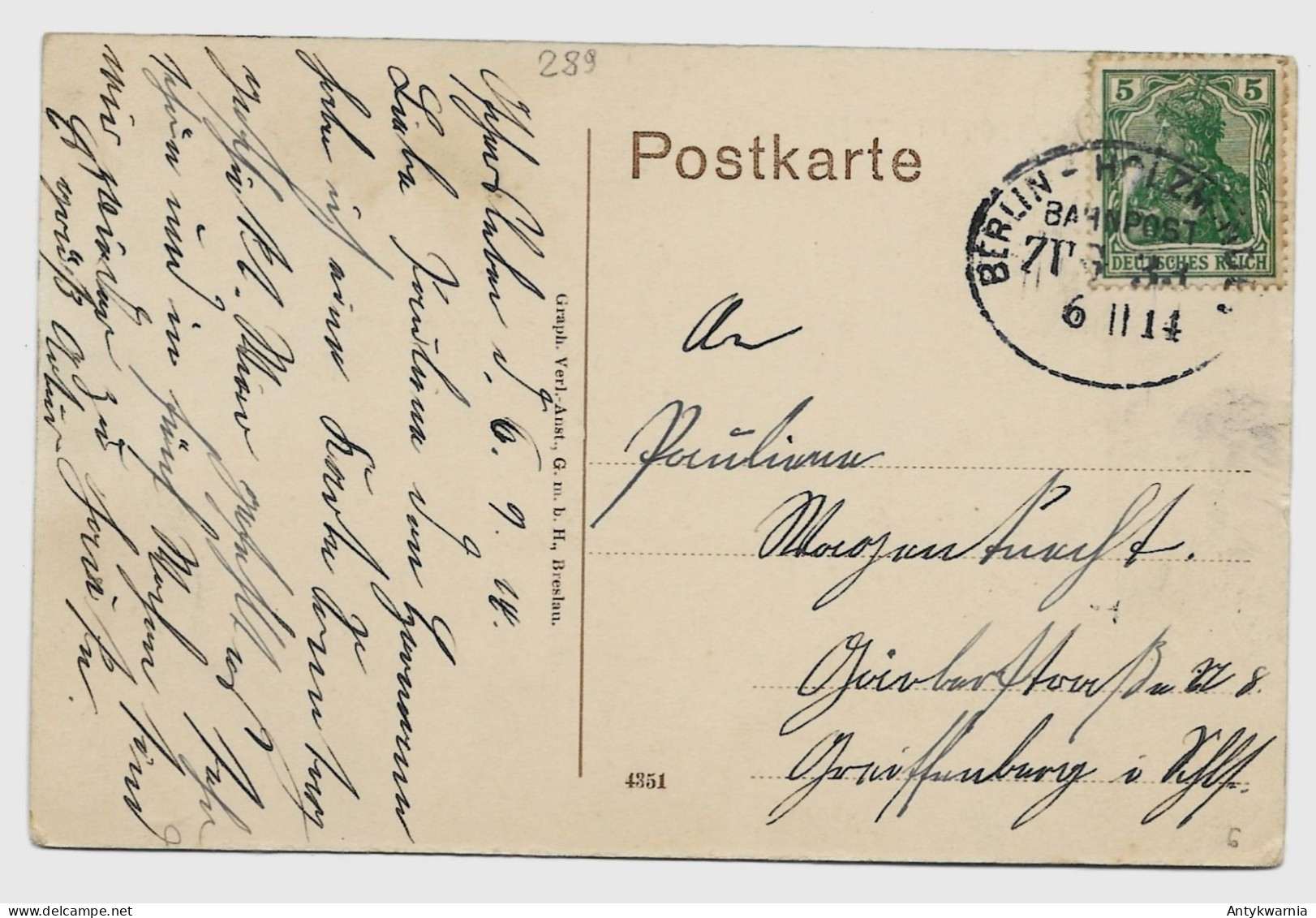 Oschersleben Krankenhaus  Gelaufen 1914y ZUG  33   G140 - Oschersleben