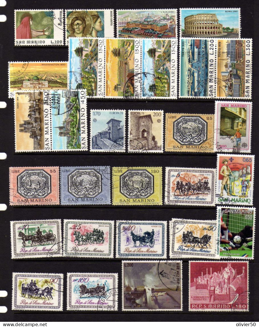 Saint-Marin -    Art  -  Villes - Transport Obliteres - Used Stamps