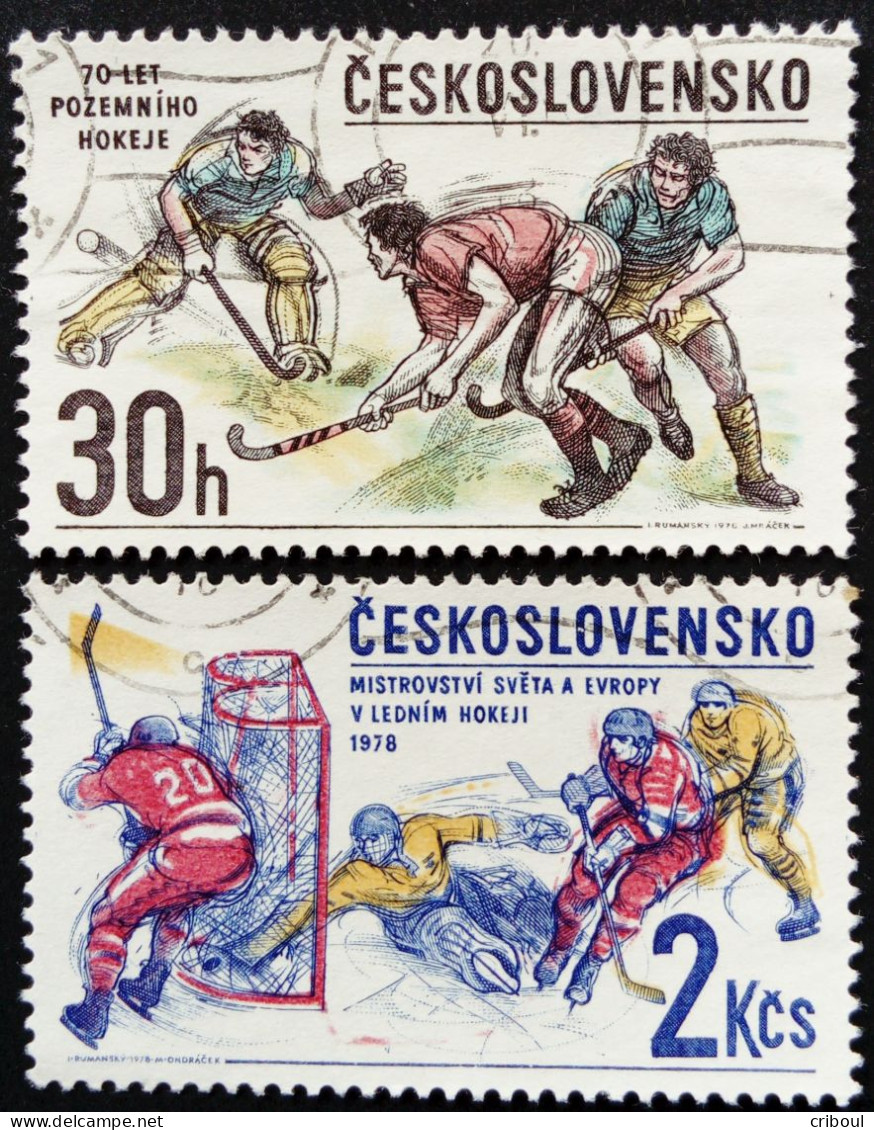 Tchécoslovaquie Czechoslovakia Ceskoslovensko 1978 Sport Hockey Yvert 2266 2270 O Used - Jockey (sobre Hierba)