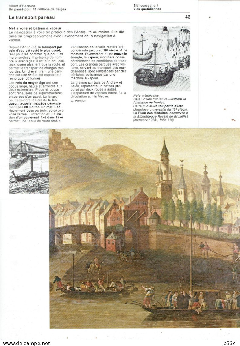 Histoire Du Transport  Par Eau (Image : Le Coche D'eau De Namur à Dinant, Anonyme, 18e S.) - Fichas Didácticas