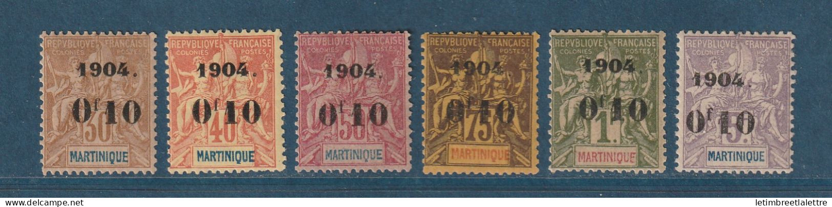 Martinique - YT N° 54 à 59 * - Neuf Avec Charnière - 1904 - Unused Stamps