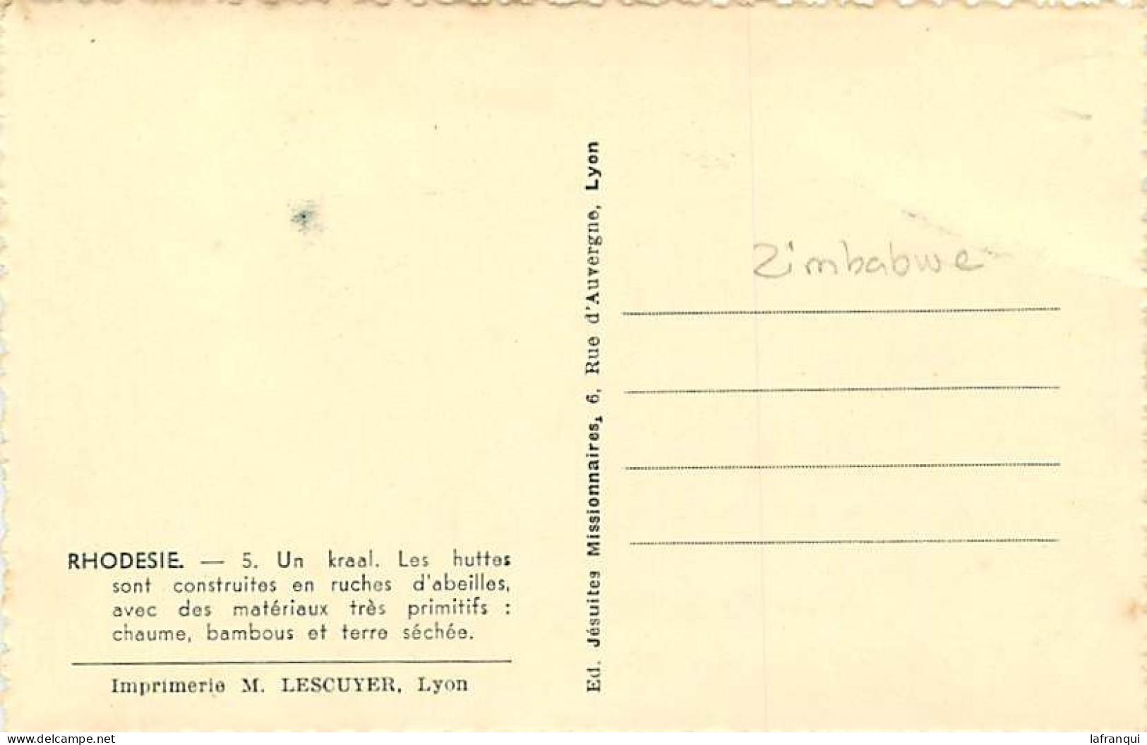 Pays Div-ref CC720- Rhodesie - Un Kraal - Huttes Construites En Ruches D Abeilles - Abeille - - Simbabwe