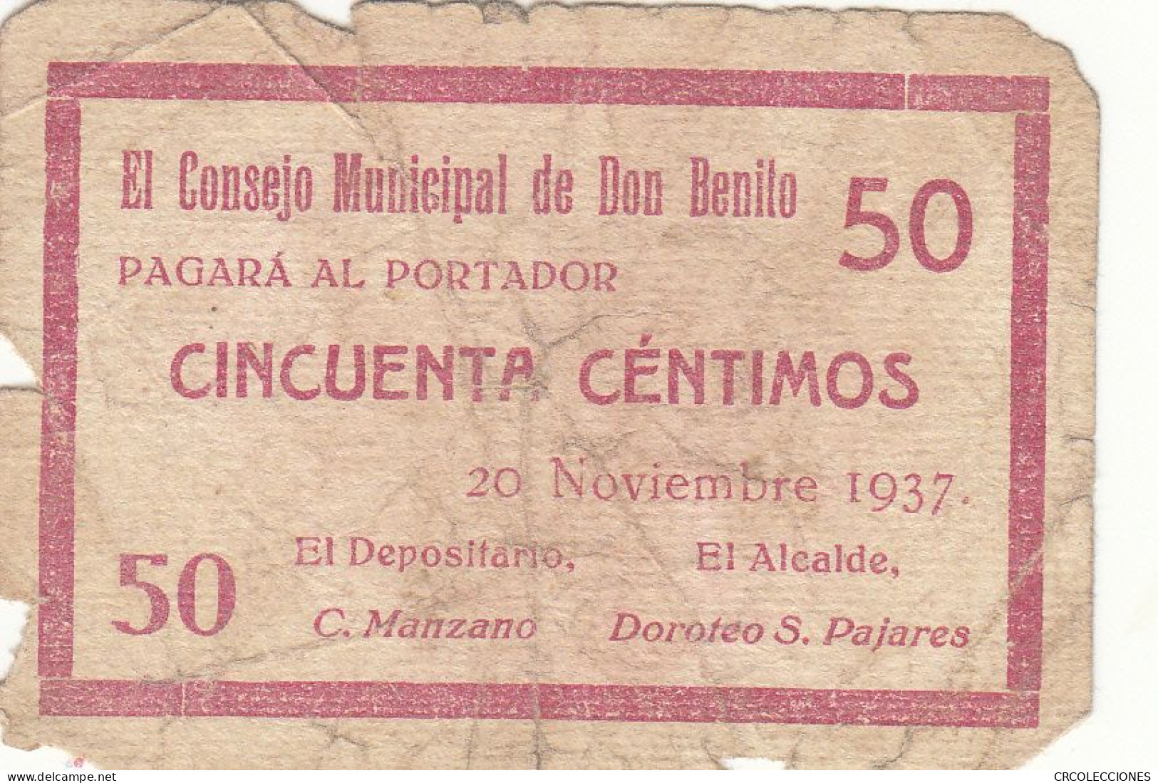 CRBL0052 BILLETE LOCAL ESPAÑA DON BENITO MC - Andere & Zonder Classificatie