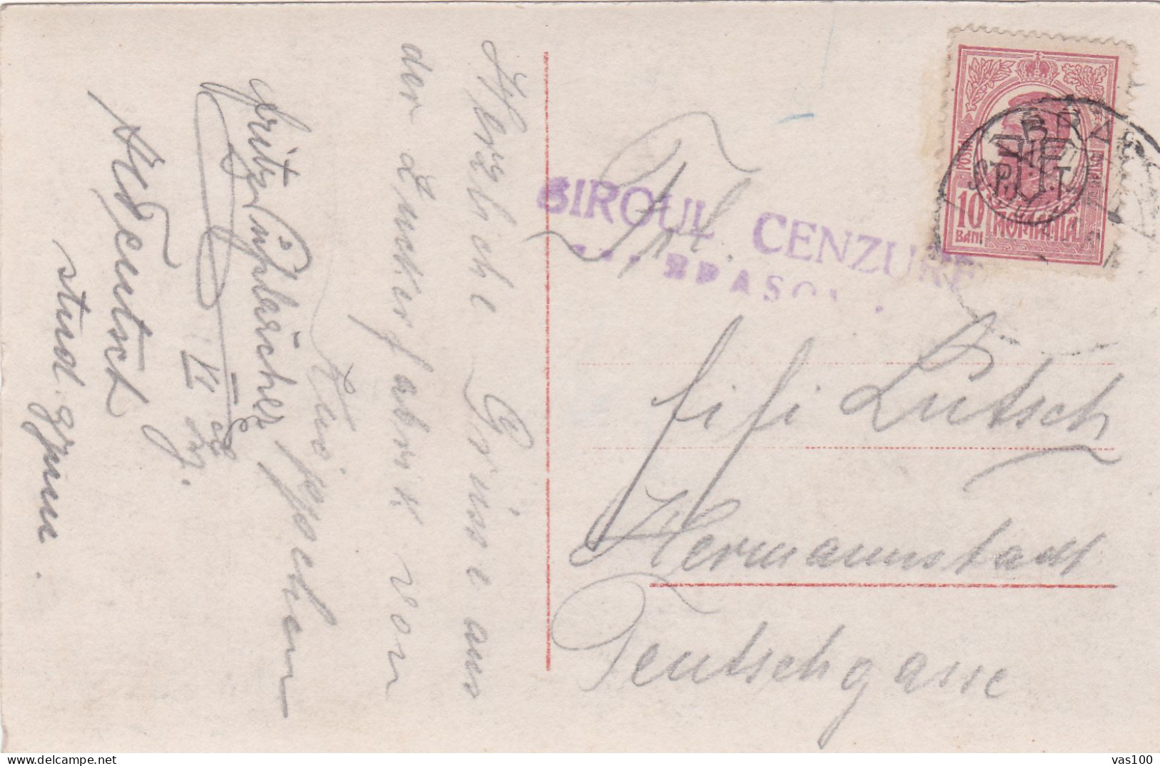 Romania, 1919, WWI Military Censored CENSOR ,POSTCARD, POSTMARK  BRASSO,BRASOV - 1. Weltkrieg (Briefe)