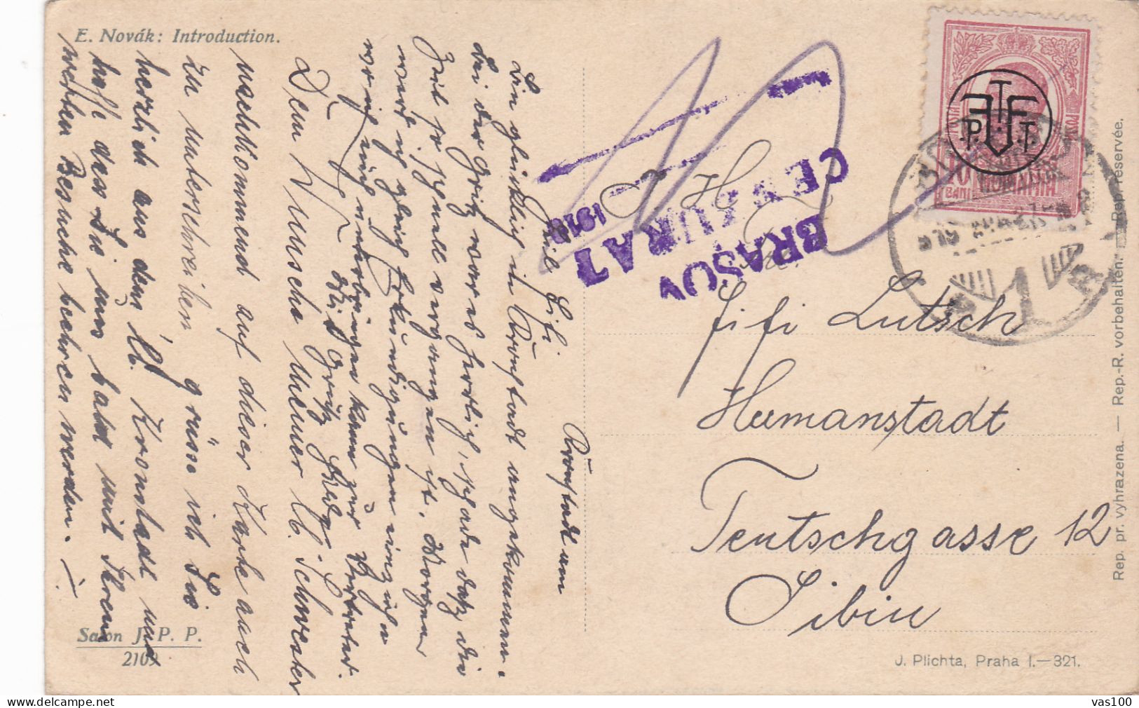 Romania, 1919, WWI Military Censored CENSOR ,POSTCARD, POSTMARK  BRASSO,BRASOV - 1ste Wereldoorlog (Brieven)