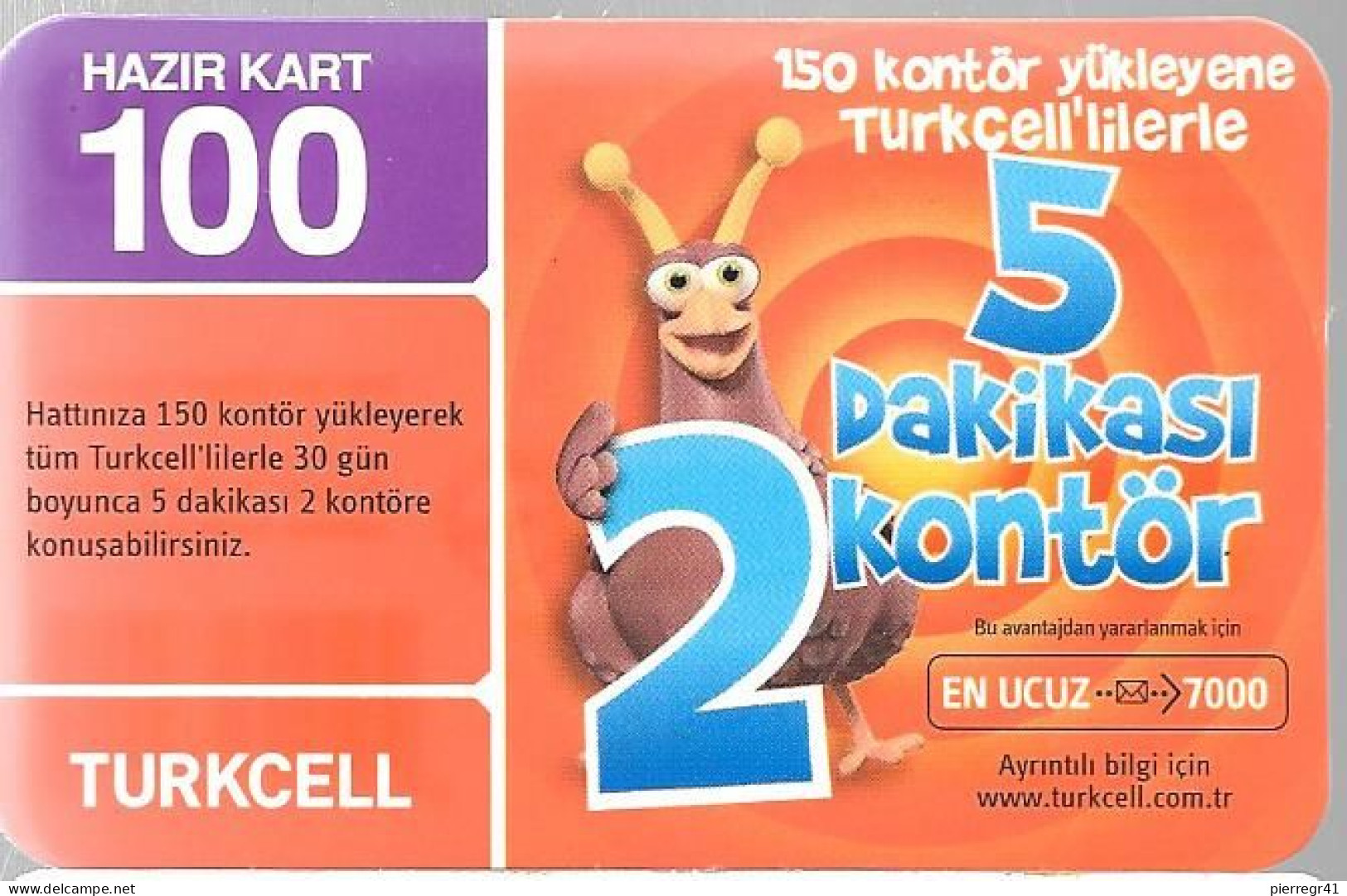 CARTE-PREPAYEE-GSM-TURQUIE-100-TURKCELL-2010-UTILISE-TBE - Türkei