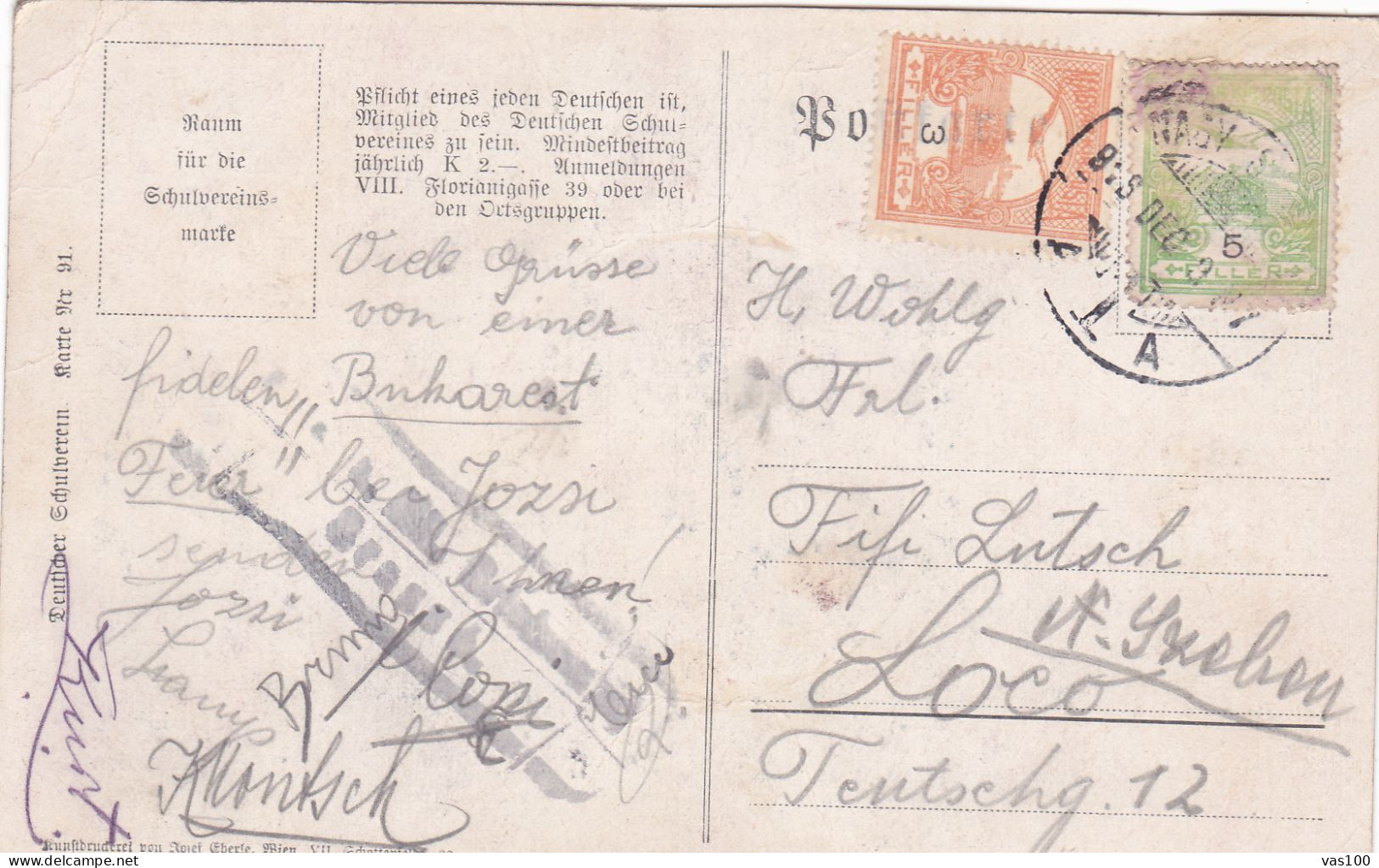 Romania, 1918, WWI Military Censored CENSOR ,POSTCARD,OCC.HUNGARY, POSTMARK SIBIU,NAGYSEBEN - World War 1 Letters