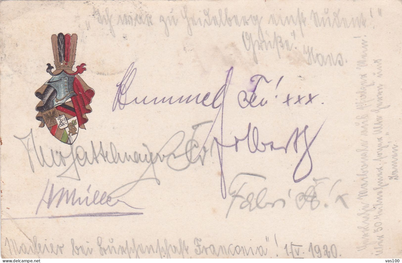 Romania, 1920, WWI Military Censored CENSOR ,POSTCARD,POSTMARK HEIDELBERG - Lettres 1ère Guerre Mondiale