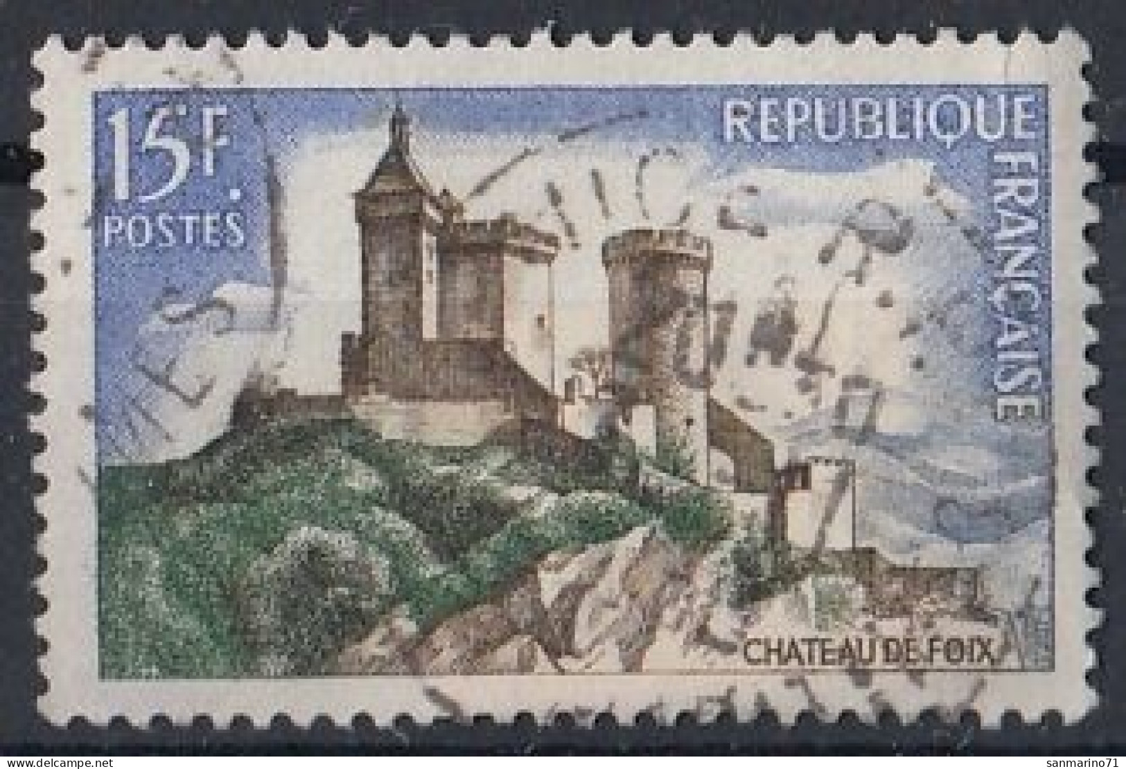 FRANCE 1213,used,falc Hinged - Châteaux