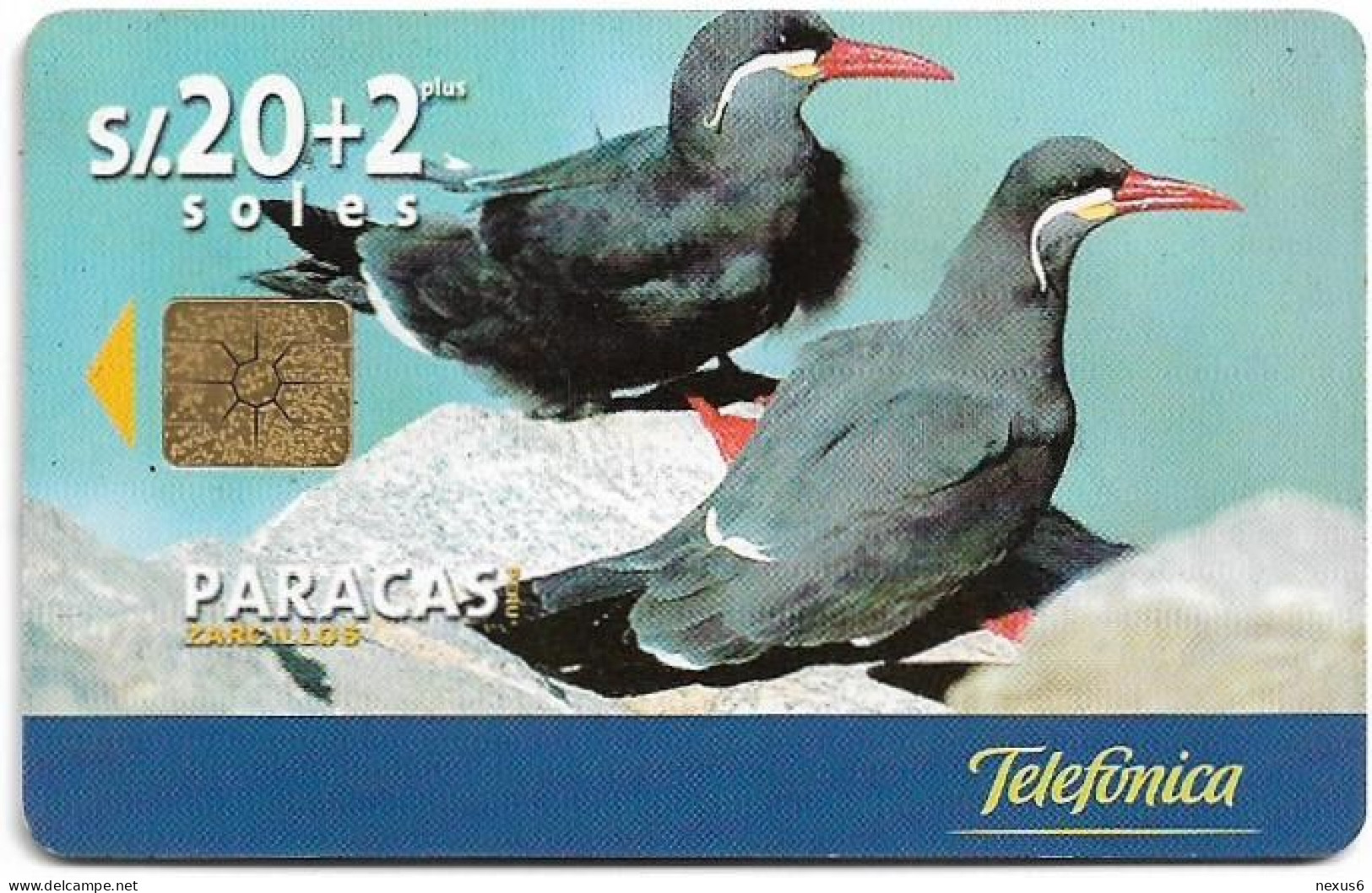 Peru - Telefónica - Paracas - Pareja De Zarcillos, (Glossy), Gem1B Not Symm. White/Gold, 20+2Sol, 08.1999, 50.000ex, Use - Peru