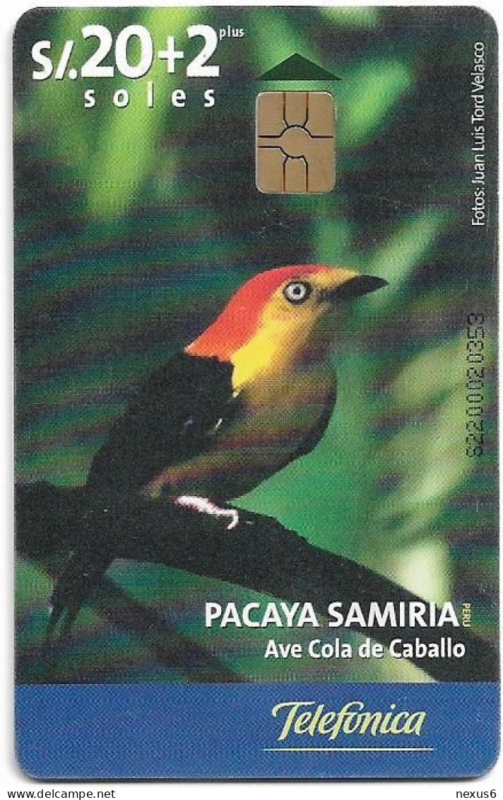 Peru - Telefónica - Pacaya Samiria - Ave Cola De Caballo, Chip Gem5 Red, 20+2Sol, 11.2000, 50.000ex, Used - Peru