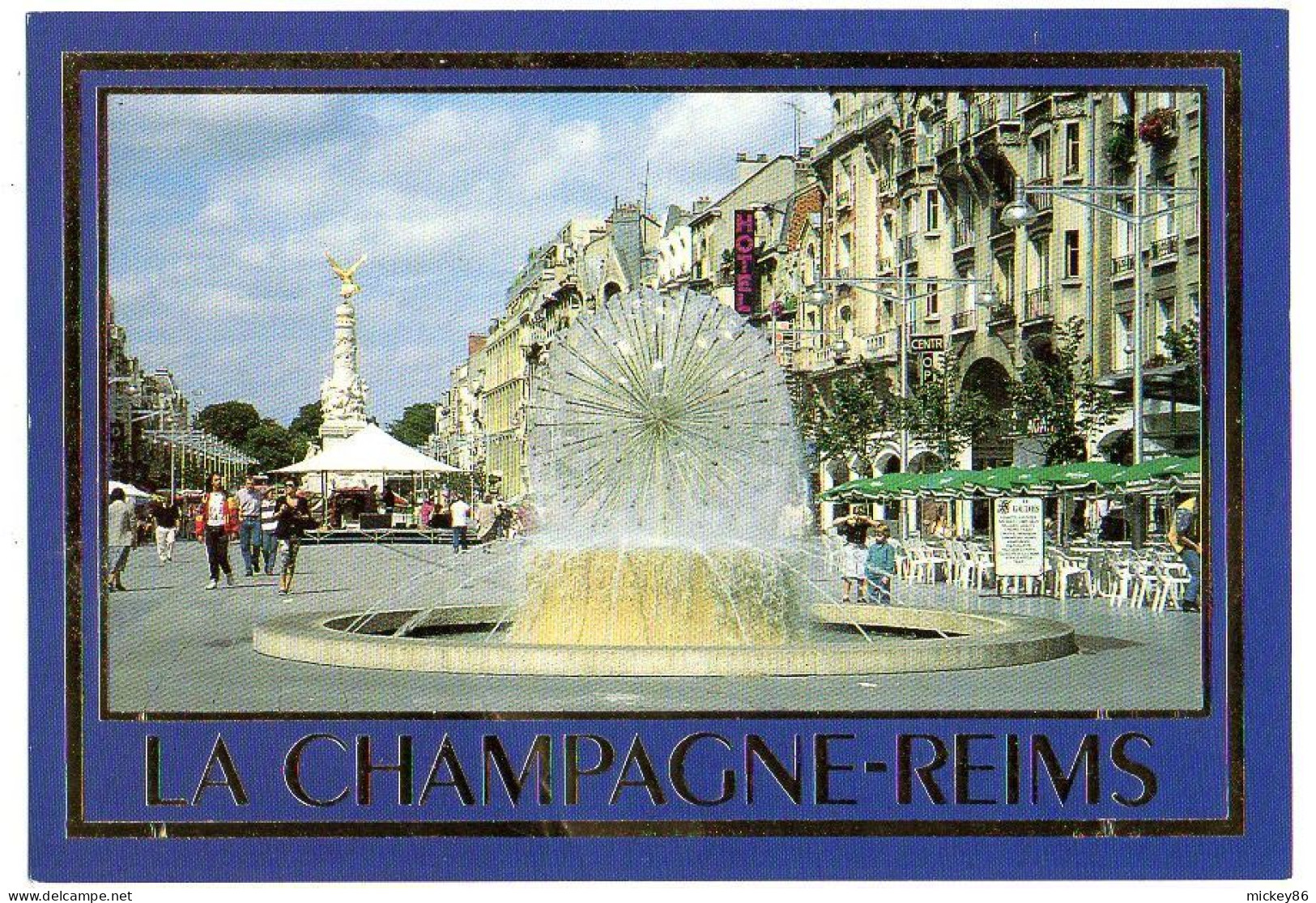 La Champagne --REIMS --La Place Drouet D'Erlon Et La Fontaine Subé  (animée) - Reims