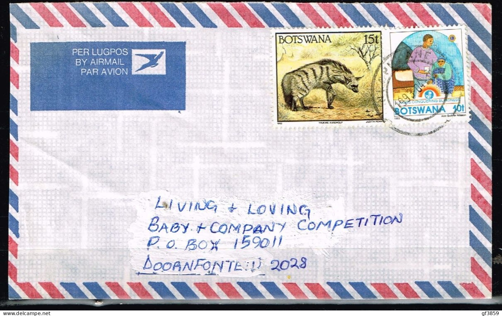 BOTSWANA / Oblitérés / Used / Faune Sauvage + Sujet Divers/ Lettre De 1993 - Botswana (1966-...)