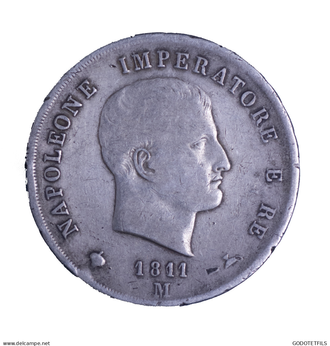 Royaume DItalie - Napoléon Ier 5 Lire 1811 Milan - Sonstige & Ohne Zuordnung