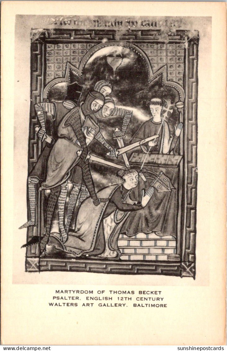 Maryland Baltimore Walters Art Gallery Martyroom Of Thomes Becket Psalter English 12th Century - Baltimore