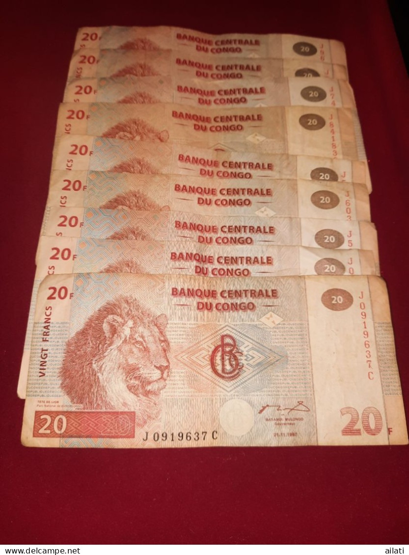 Lot De 9 Billets Du Congo - Alla Rinfusa - Banconote