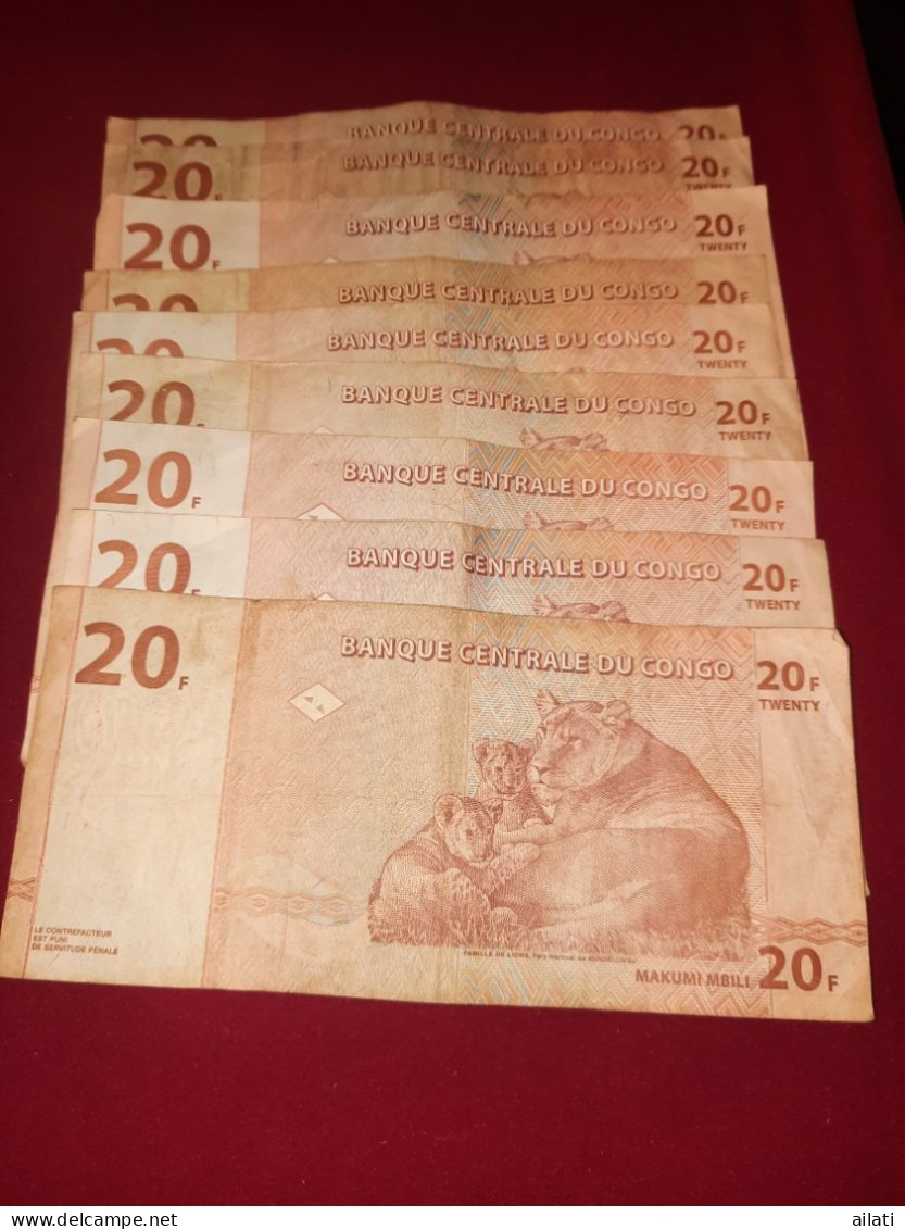 Lot De 9 Billets Du Congo - Kiloware - Banknoten