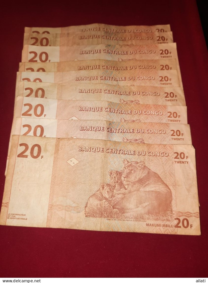 Lot De 9 Billets Du Congo - Lots & Kiloware - Banknotes