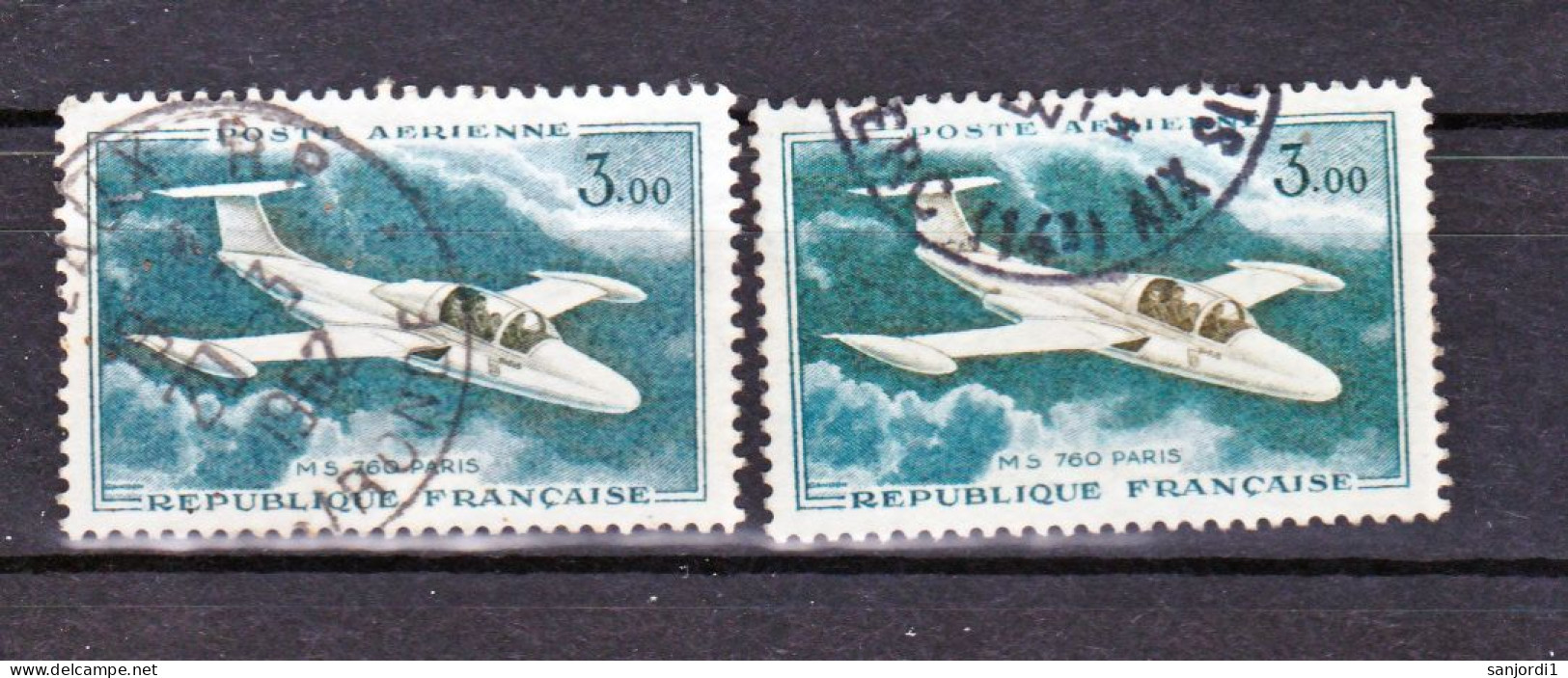 France PA 39 Variété Pilote Et Passagers Noirs Et Bruns Oblitéré Used - Used Stamps