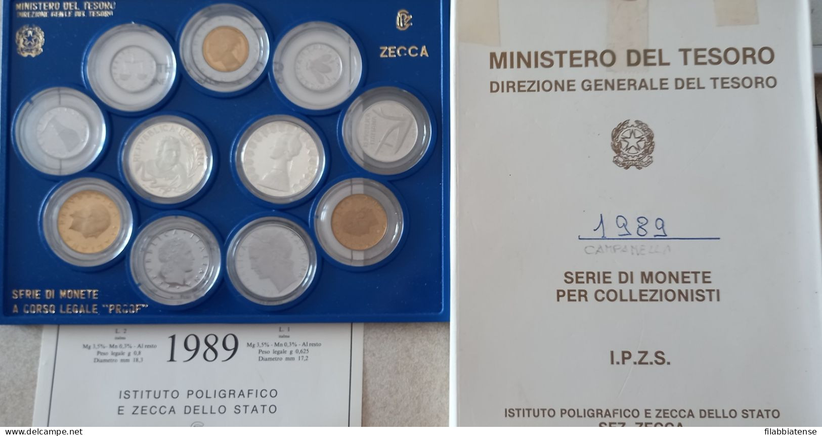 1989 - Italia Divisionale Fondo Specchio    ----- - Mint Sets & Proof Sets