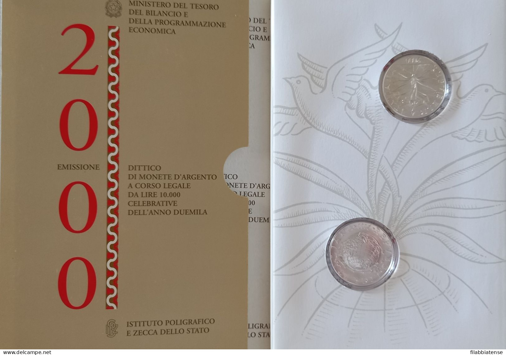 2000 - Italia Serie Verso Il 2000 - 2 X 10.000 Lire Fdc    ----- - Commémoratives