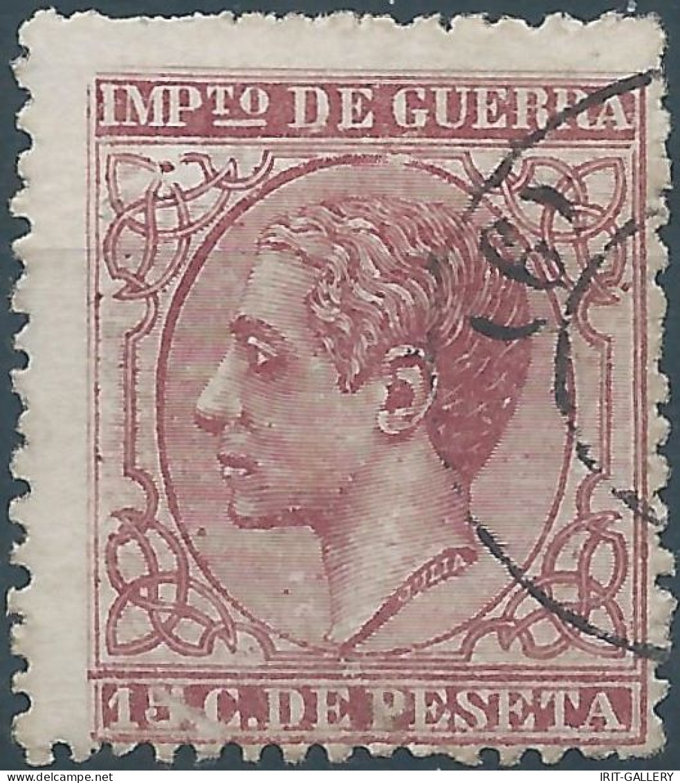 ESPAÑA - Spagna - Spain, 1877 War Tax,Impuesto De Guerra,15C Obliterated - Oorlogstaks