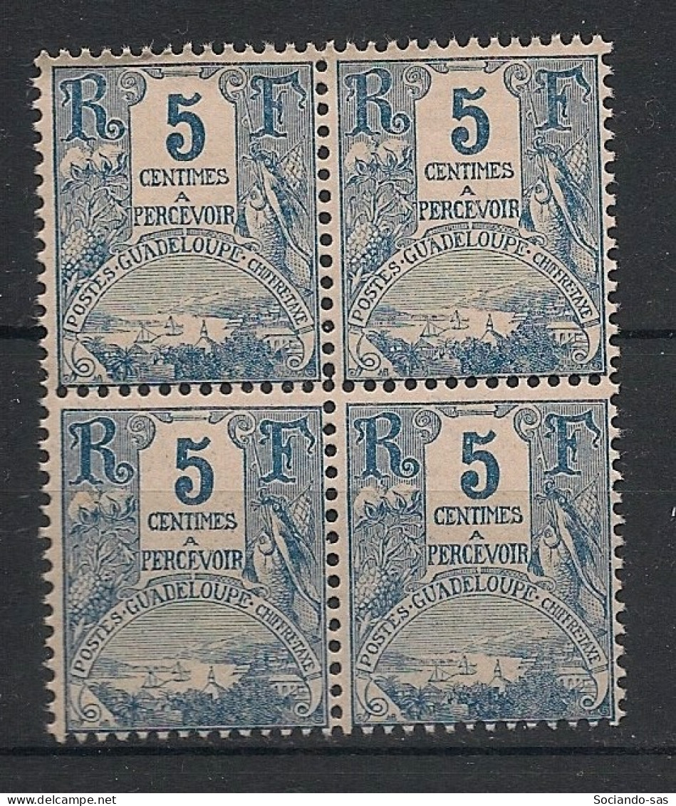 GUADELOUPE - 1904 - Taxe TT N°Yv. 15 - 5c Bleu - Bloc De 4 - Neuf Luxe ** / MNH / Postfrisch - Postage Due