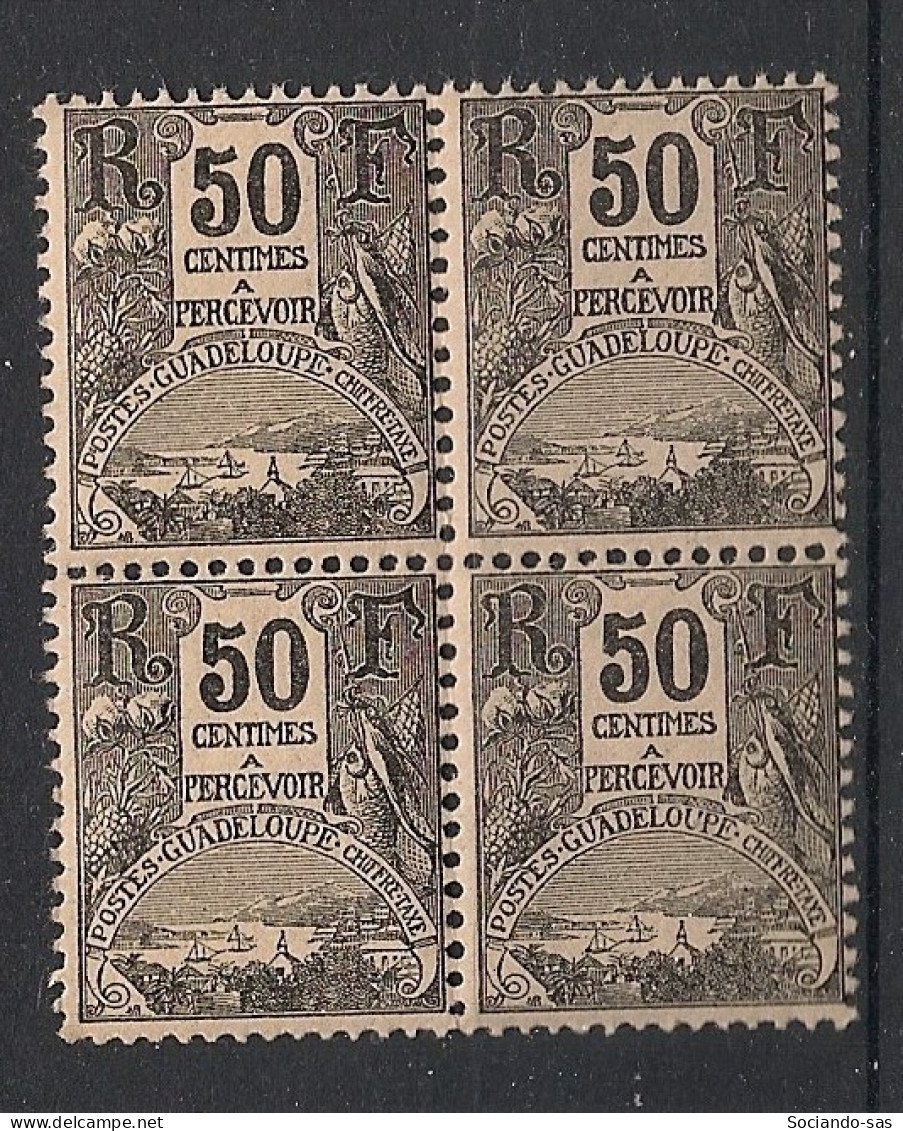 GUADELOUPE - 1904 - Taxe TT N°Yv. 20 - 50c Noir - Bloc De 4 - Neuf Luxe ** / MNH / Postfrisch - Timbres-taxe