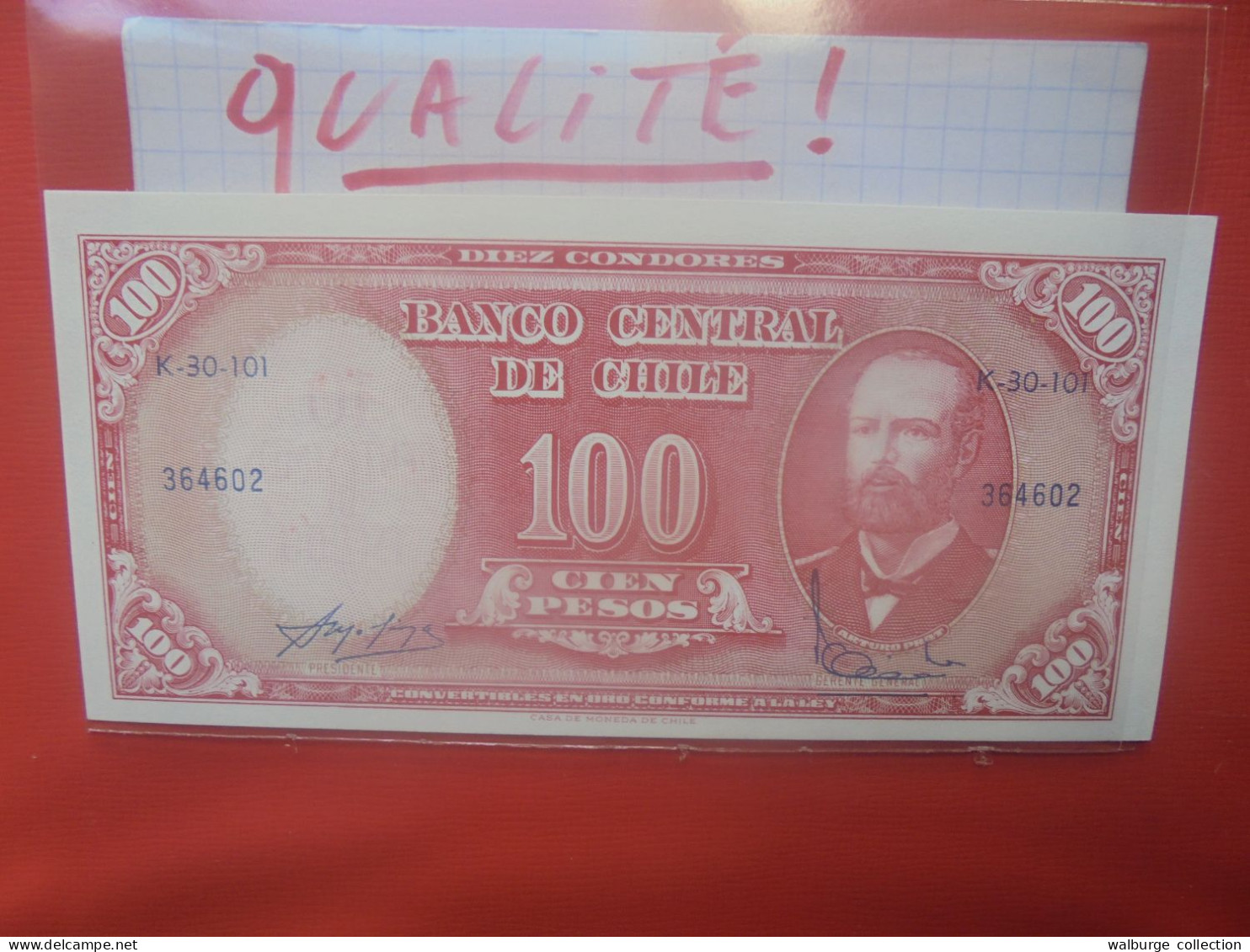 CHILI 100 PESOS ND (1960-61)Neuf/UNC (B.29) - Cile