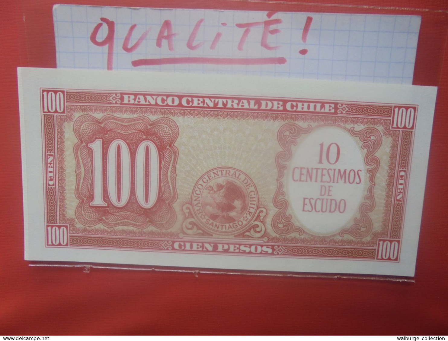 CHILI 100 PESOS ND (1960-61)Neuf/UNC (B.29) - Chili