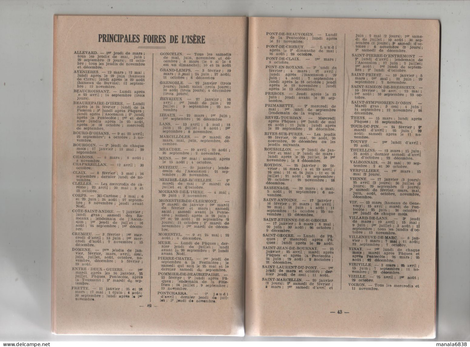 Guide Pratique Du Paysan Dauphinois Engrais Tabacs Foires...1946 PCF - Rhône-Alpes