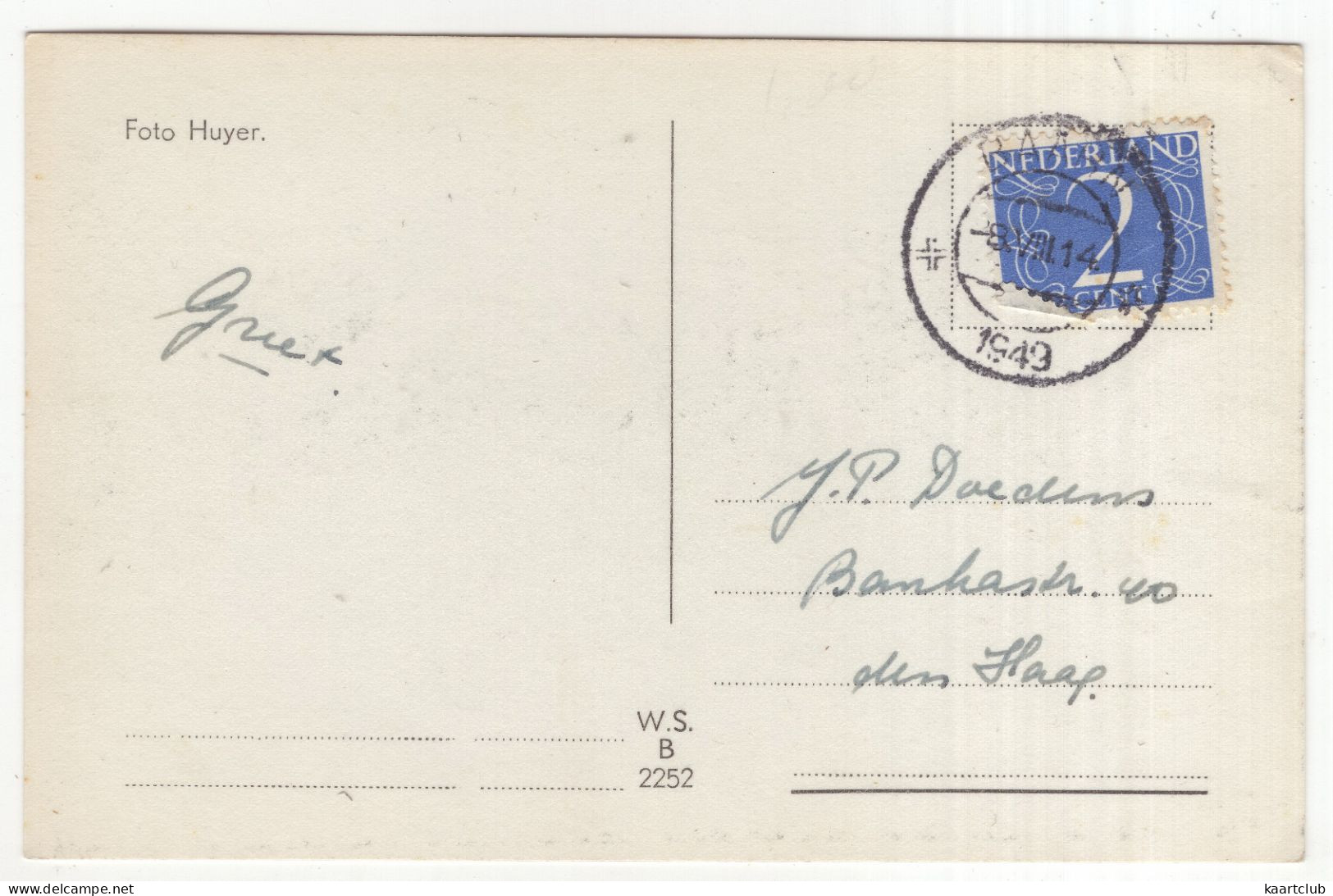 Paleis Soestdijk - (Utrecht, Nederland/Holland)  - 1949 - Foto Huyer. - W.S.B. 2252 - Soestdijk