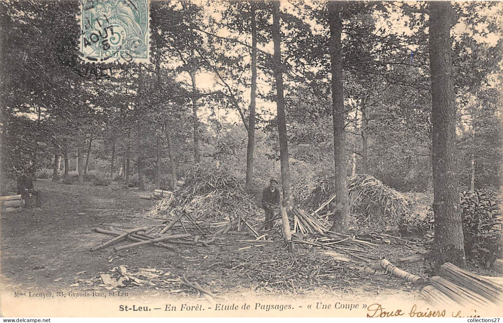 95-SAINT-LEU- EN FORÊT- ETUDE DE PAYSAGES- UNE COUPE - Saint Leu La Foret