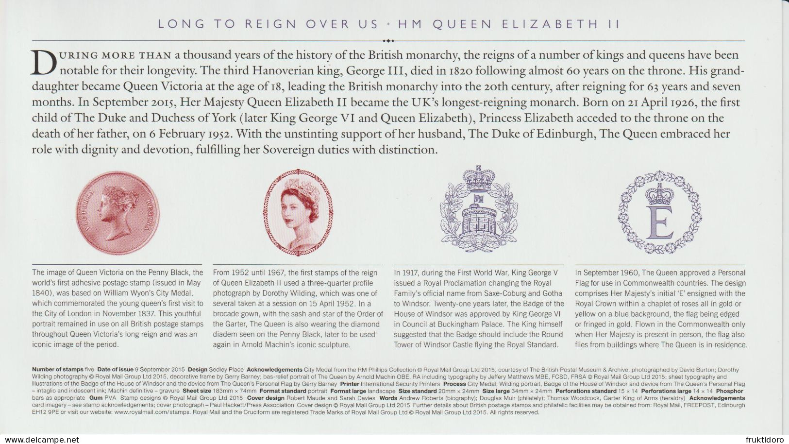 United Kingdom FDC Mi Block 96 Queen Elizabeth II - Long To Reign Over Us - Cancellation Windsor - 2015 - 2011-2020 Ediciones Decimales