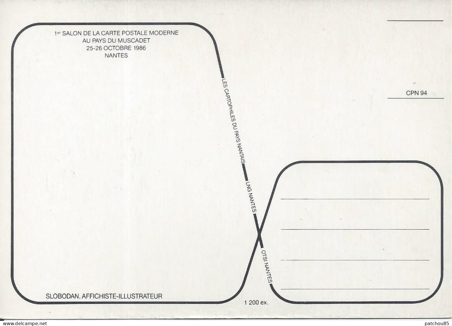 CPM 1° Salon De La Carte Postale Moderne Au Pays Du Muscadet 26-26-Octobre 1986 Nantes - Bourses & Salons De Collections