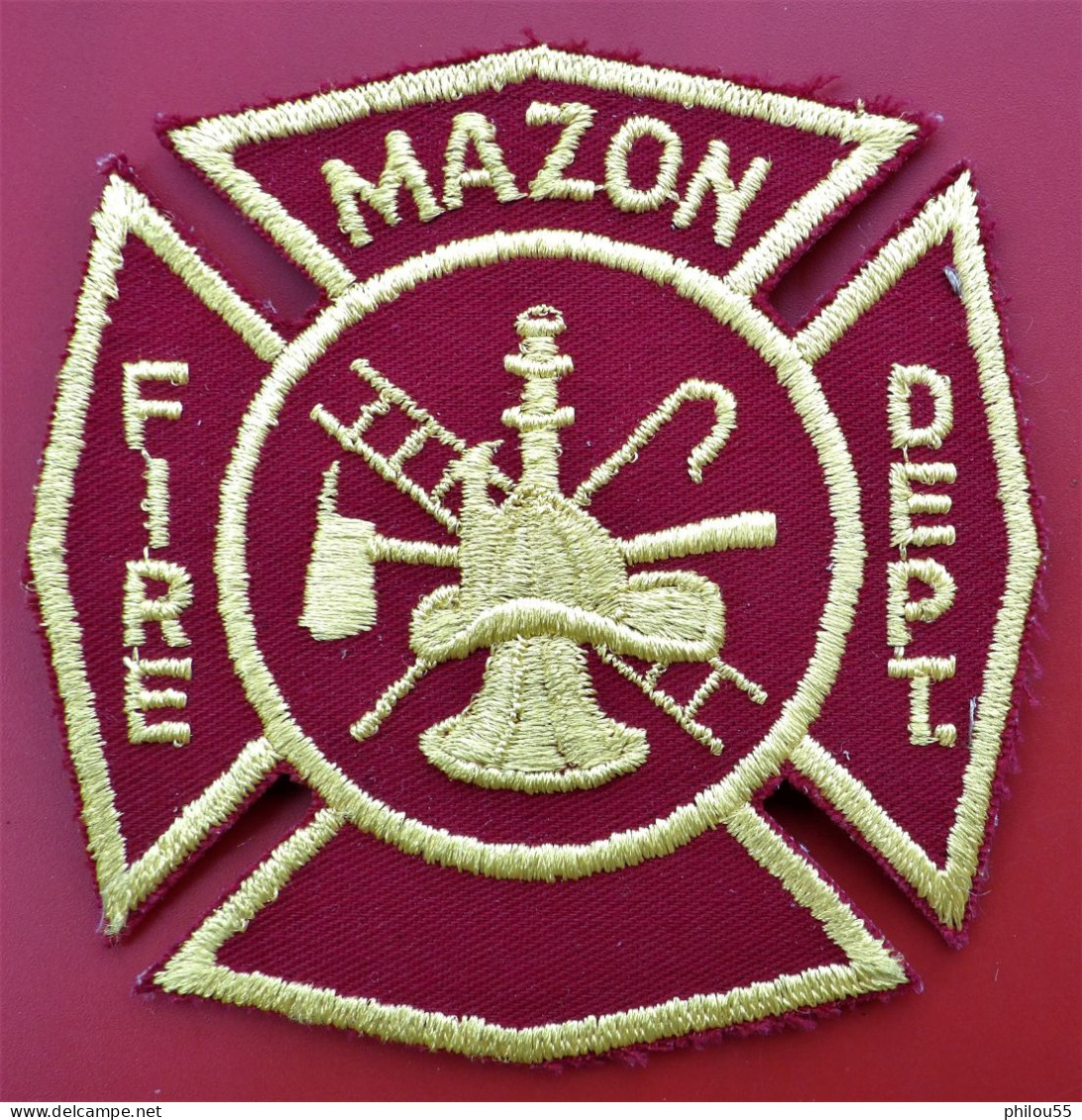 Insigne Tissu POMPIER USA MAZON FIRE DEPARTEMENT - Pompiers