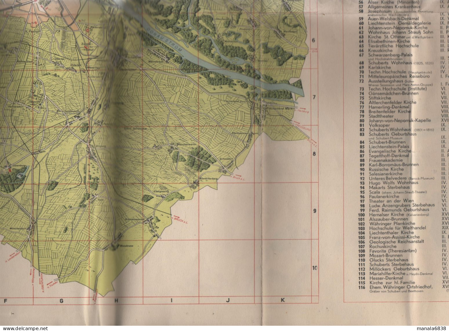 Kultur Und Kunsstatten In Wien Stadtplan - Carte Geographique