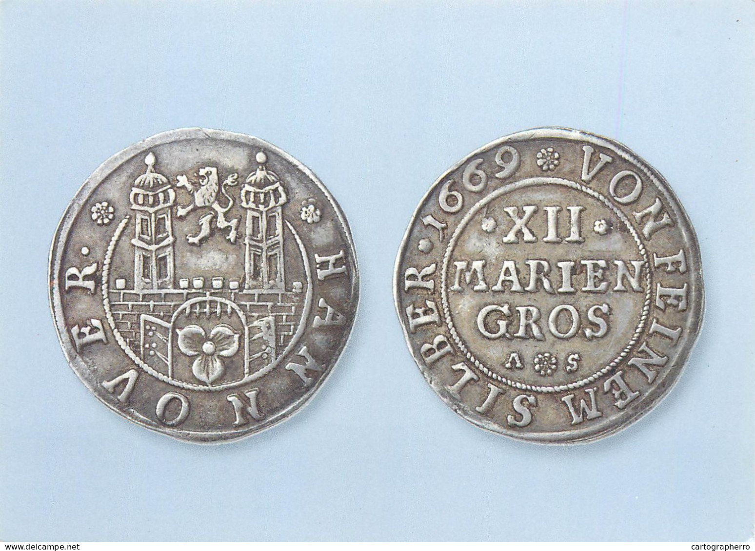 Postcard Coins Germany Hannover Der Mariengroschen - Münzen (Abb.)