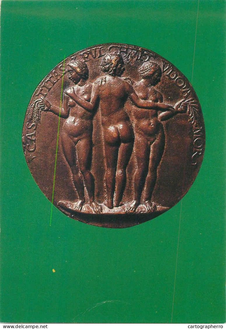 Postcard Coins Germany Bronzemedaille Gegosen Grazien - Münzen (Abb.)