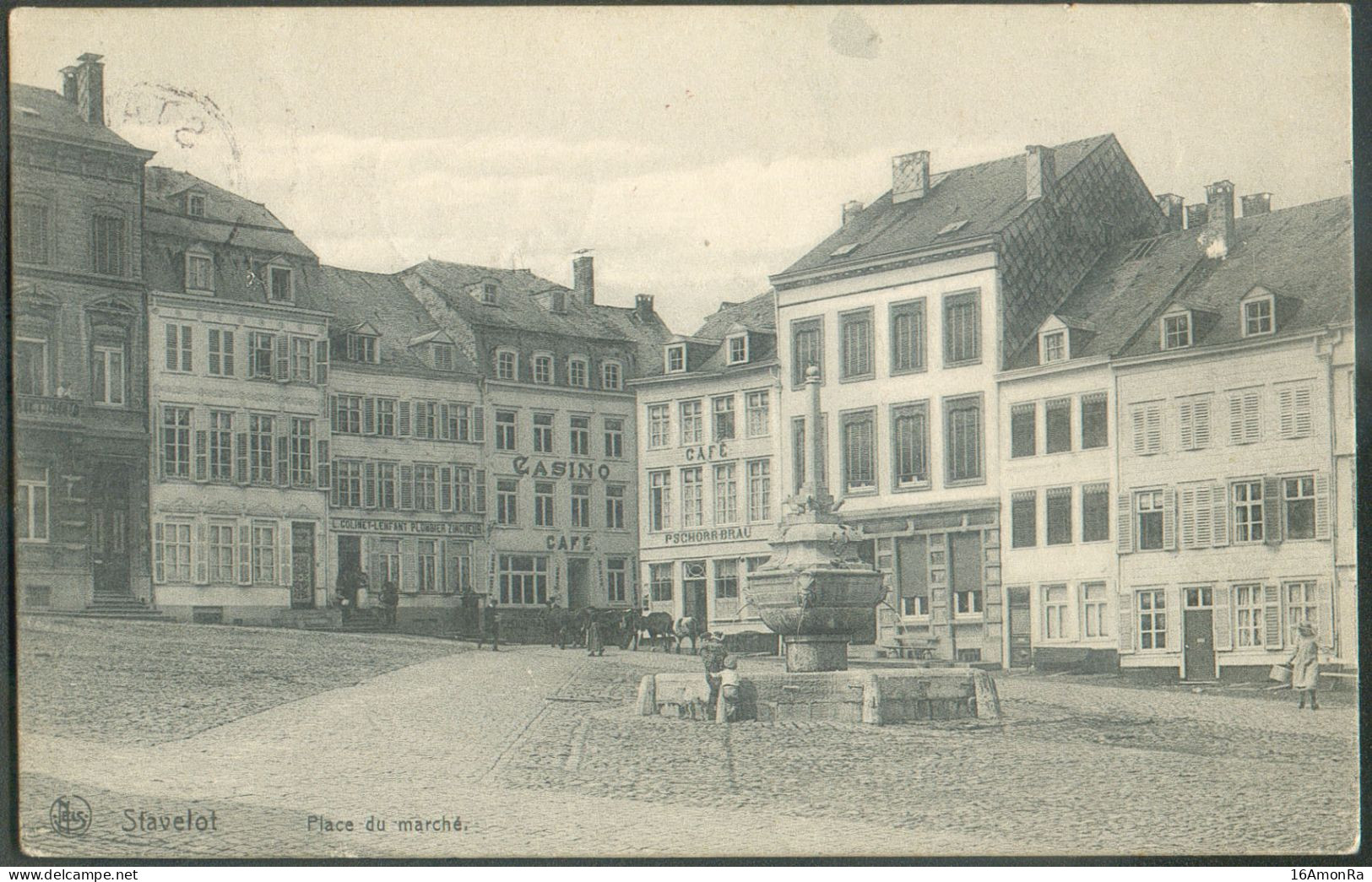 C.P. De STAVELOT  (place Du Marché) Le 2  Avril 1910 Vers Ostende Et Taxée à 10 Centimes - 20872 - Stavelot
