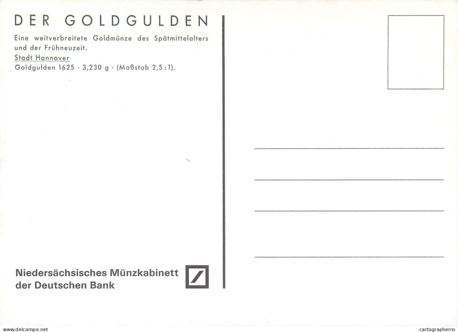 Postcard Coins Germany Der Goldgulden Hannover - Münzen (Abb.)