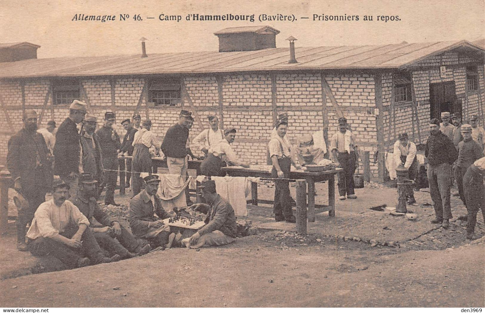 Allemagne - Camp De Prisonniers D'HAMMELBOURG - Prisonniers Au Repos - Guerre 1914-18, Croix-Rouge Genève - Hammelburg