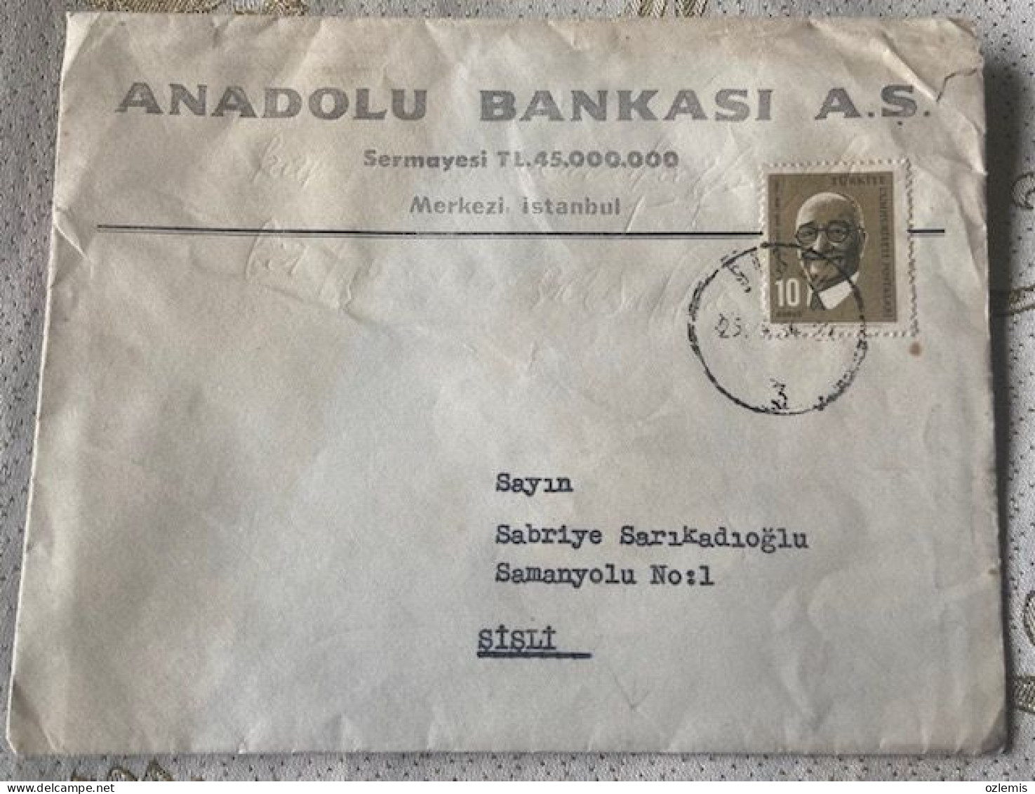 TURKEY,TURKEI,TURQUIE ,ISTANBUL,ANADOLU BANK ,1964  COVER - Briefe U. Dokumente