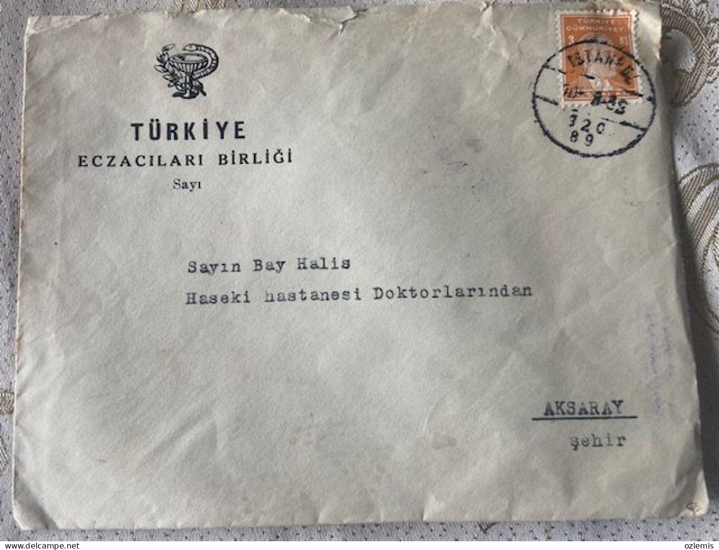 TURKEY,TURKEI,TURQUIE ,PHARMACIES' ASSOCIATION, 1939 ,COVER - Covers & Documents