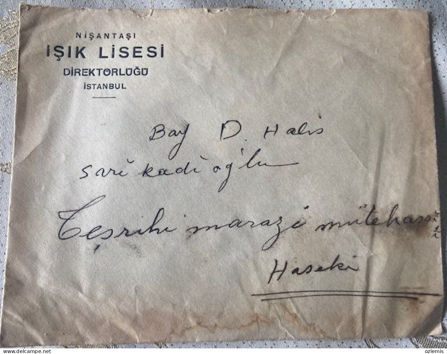 TURKEY,TURKEI,TURQUIE ,ISTANBUL ,ISIK ,HIGH SCHOOL,, 1938 ,COVER - Briefe U. Dokumente