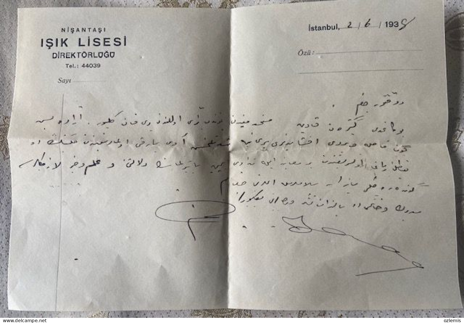 TURKEY,TURKEI,TURQUIE ,ISTANBUL ,ISIK ,HIGH SCHOOL,, 1938 ,COVER - Cartas & Documentos