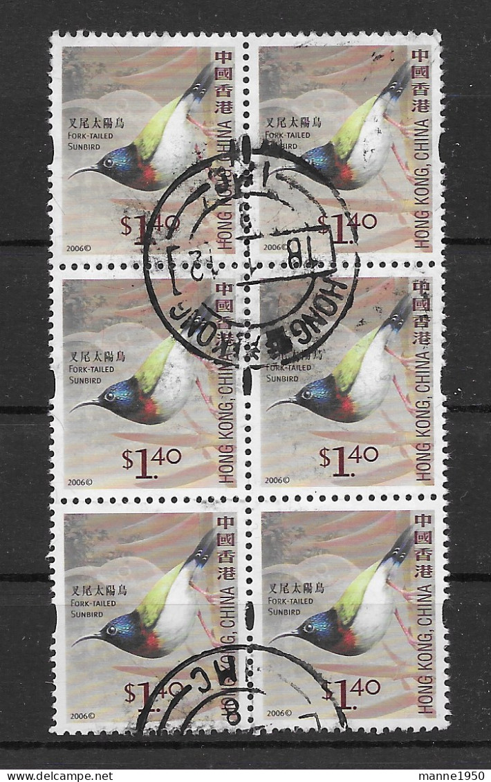 Hong Kong 2006 Vögel 6er Zusammendruck Gestempelt - Used Stamps