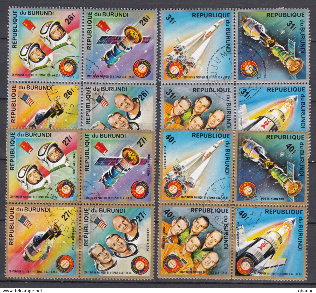 Burundi 1975 Mi#1133-1148 Used Blocks Of 4 - Used Stamps