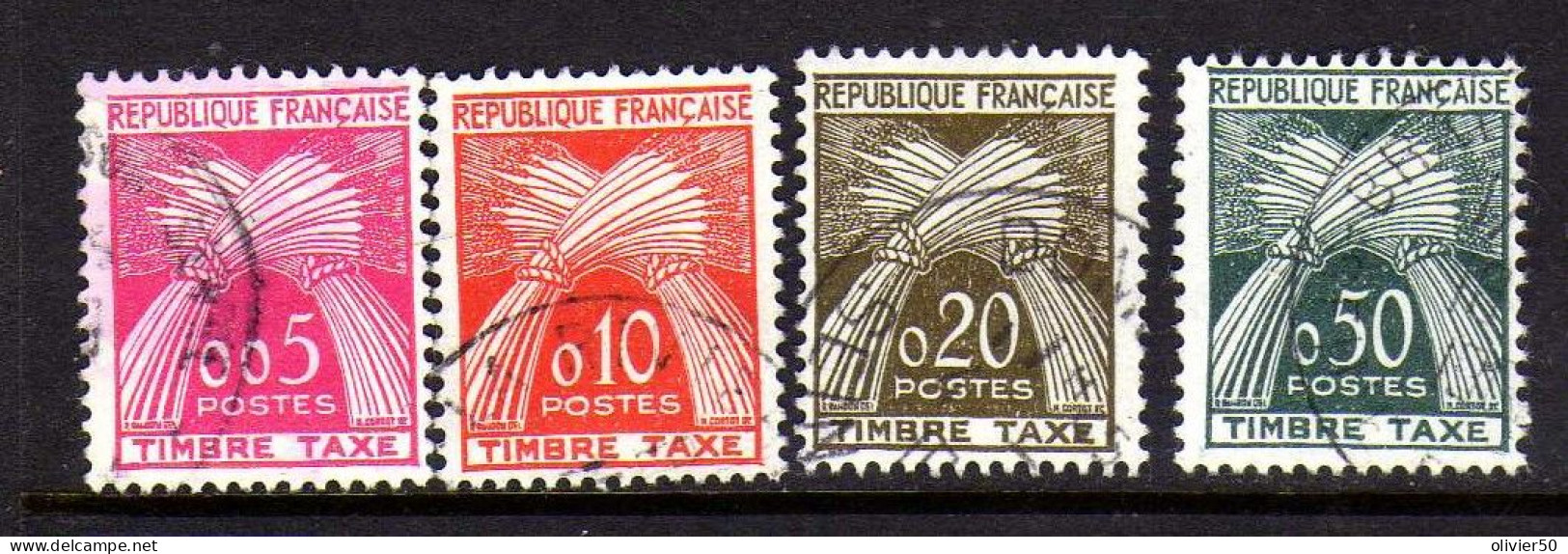 France - (1960)  - .Type Gerbe -  Timbres-Taxe - Obliteres - 1960-.... Afgestempeld