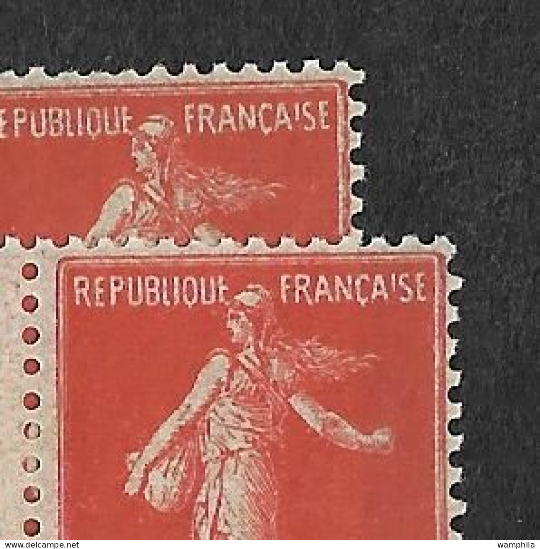 France n°138** 2 paires, millésime 6, sur papiers de nuances différentes avec variété constante.